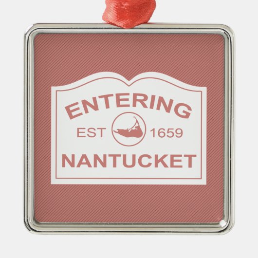 入るNantucketはNantucketの赤を喜ばしい徴候 メタルオーナメント (正面)