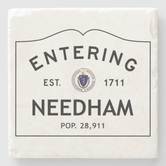 入るNeedhamの大理石のコースターの石のコースター ストーンコースター (正面)