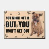 入れてもらえるかもしれないが、出ることはできないだろう、面白いな ドアマット (正面)