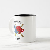 入れ墨かぎ針で編みますか、または死んで下さい ツートーンマグカップ (正面左)