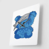 入れ墨くま スクエア壁時計 (傾斜)