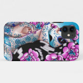 入れ墨された砂糖のスカルの女の子沈黙の時間 Case-Mate iPhoneケース (裏面(横))