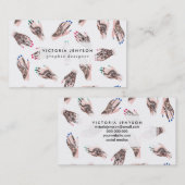 入れ墨されるモダンな水彩画のhennaはパターンを渡します 名刺 (正面/裏面)