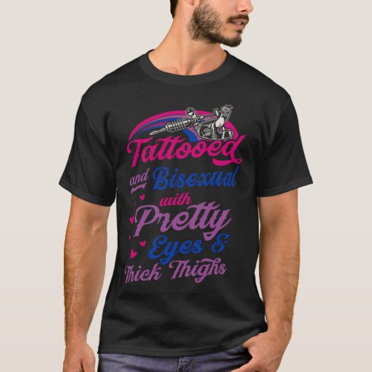 入れ墨と目と太かわいらしいTの両性生殖 Tシャツ (正面)