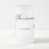 入れ墨のつばめのBestManの結婚式の引き出物のマグ フロストグラスビールジョッキ (中央)