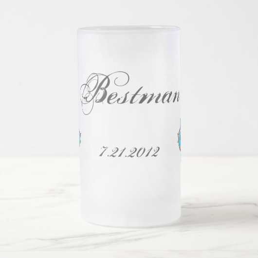 入れ墨のつばめのBestManの結婚式の引き出物のマグ フロストグラスビールジョッキ (中央)