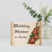 入れ墨のばら色のブライダルシャワー 招待状 (スタンド正面)