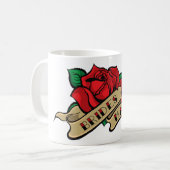 入れ墨のばら色の新婦付添人のマグ コーヒーマグカップ (正面左)