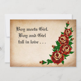 入れ墨のばら色の結婚式招待状 招待状