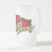 入れ墨のばら色の花婿の付添人の結婚式の引き出物のビールのジョッキ フロストグラスビールジョッキ (正面右)