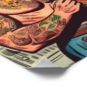 入れ墨のカップルヴィンテージ漫画 ポスター (角)