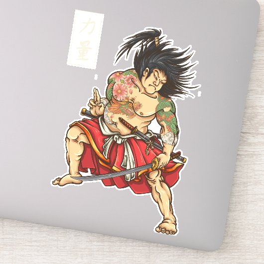 入れ墨のサムライ戦士の剣 シール (詳細)