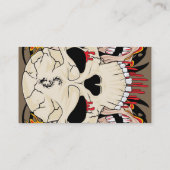 入れ墨のスカル8の球の炎の火の名刺 名刺 (裏面)