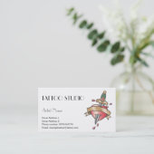 入れ墨のスタジオの名刺の古い学校のデザイン 名刺 (スタンド正面)