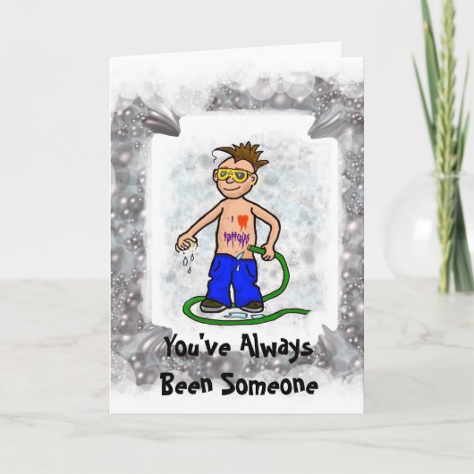 入れ墨のバースデー・カードを離れて洗浄するロッカー カード (正面)