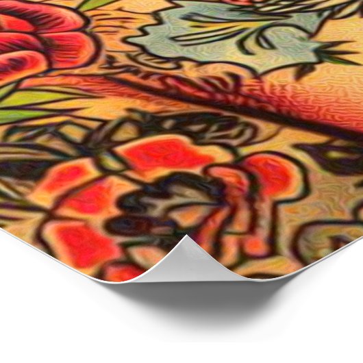 入れ墨のビアガール ポスター (角)