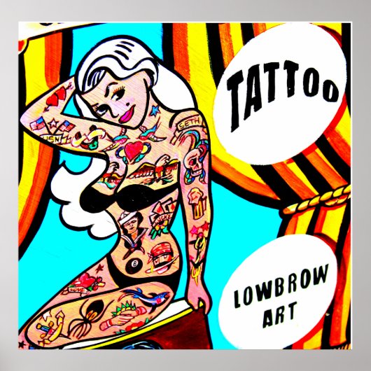 入れ墨のブロンドのモデルのポスター ポスター (正面)