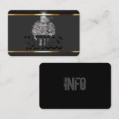 入れ墨のロゴの引く灰色、Bkackの金ゴールド 名刺 (正面/裏面)