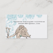 入れ墨の人魚の可愛い人の編み物針ヤーン 名刺 (裏面)