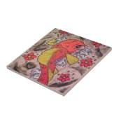 入れ墨の刺激を受けたなコイの魚 タイル (側面)