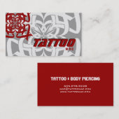 入れ墨の名刺の種族の赤い灰色 名刺 (正面/裏面)