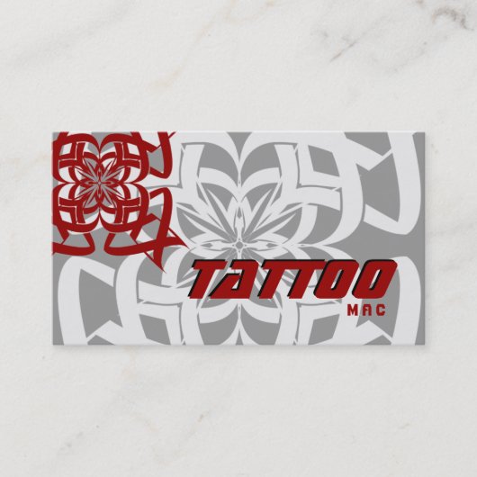 入れ墨の名刺の種族の赤い灰色 名刺 (正面)