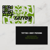 入れ墨の名刺の種族の黒い緑の白 名刺 (正面/裏面)