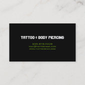 入れ墨の名刺の種族の黒い緑の白 名刺 (裏面)