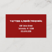 入れ墨の名刺の赤いバラの灰色 名刺 (裏面)