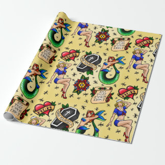 入れ墨の抜け目がないシートの包装紙 ラッピングペーパー