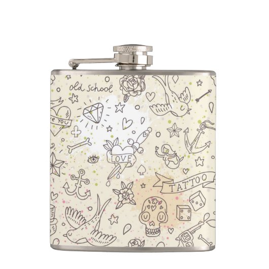 入れ墨の概念パターン フラスク (正面)