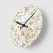 入れ墨の概念パターン ラウンド壁時計 (傾斜)