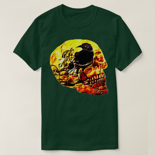 入れ墨の渡ったバイキングスカル Tシャツ (デザイン正面)