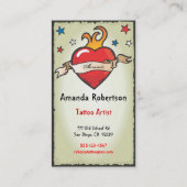 入れ墨の燃えるようなハートの名刺 名刺 (裏面)