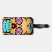 入れ墨の砂糖のスカル ラゲッジタグ (裏面横)