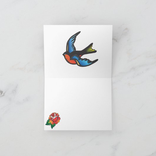 入れ墨の結婚式はノート感謝していしています サンキューカード (内部)