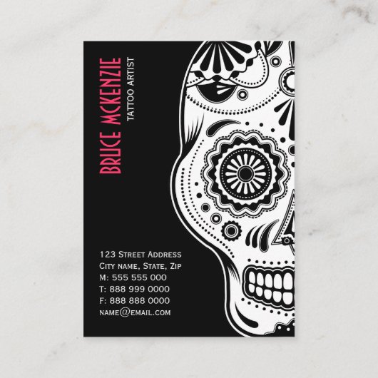 入れ墨の芸術のスタジオの名刺 名刺 (裏面)