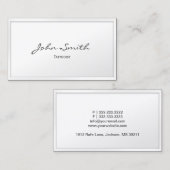 入れ墨の芸術家のエレガントで白いボーダー 名刺 (正面/裏面)