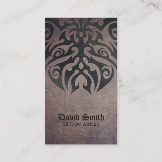 入れ墨の芸術家のカッコいいの種族の入れ墨のヴィンテージ 名刺 (正面)
