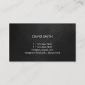 入れ墨の芸術家の体の刺すような専門の暗闇 名刺 (裏面)