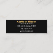 入れ墨の芸術家の細い名刺 スキニー名刺 (裏面)