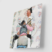 入れ墨の芸術家 スクエア壁時計 (傾斜)