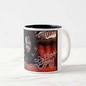 入れ墨の贅沢なサインされたコーヒーカップ ツートーンマグカップ (正面右)