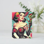 入れ墨の魔女ピンアップ ポストカード (スタンド正面)