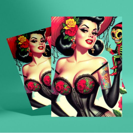 入れ墨の魔女ピンアップ ポストカード