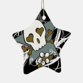 入れ墨のFluerのスカルの休日のオーナメント セラミックオーナメント (右)