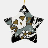 入れ墨のFluerのスカルの休日のオーナメント セラミックオーナメント (裏面)