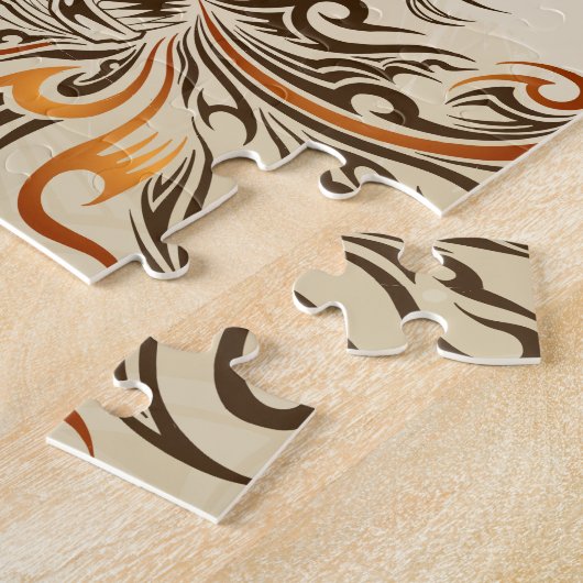 入れ墨のHennaの種族のドラゴン10x14の写真のパズル ジグソーパズル (側面)