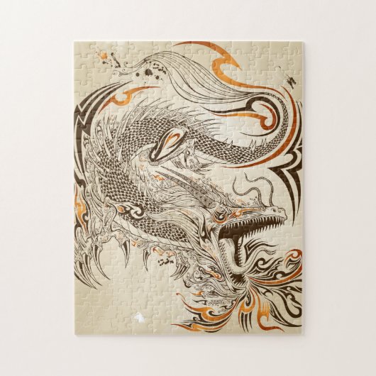 入れ墨のHennaの種族のドラゴン10x14の写真のパズル ジグソーパズル (縦)