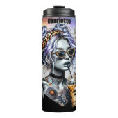 入れ墨ひまわりヒョウクールコーヒー タンブラー (正面)